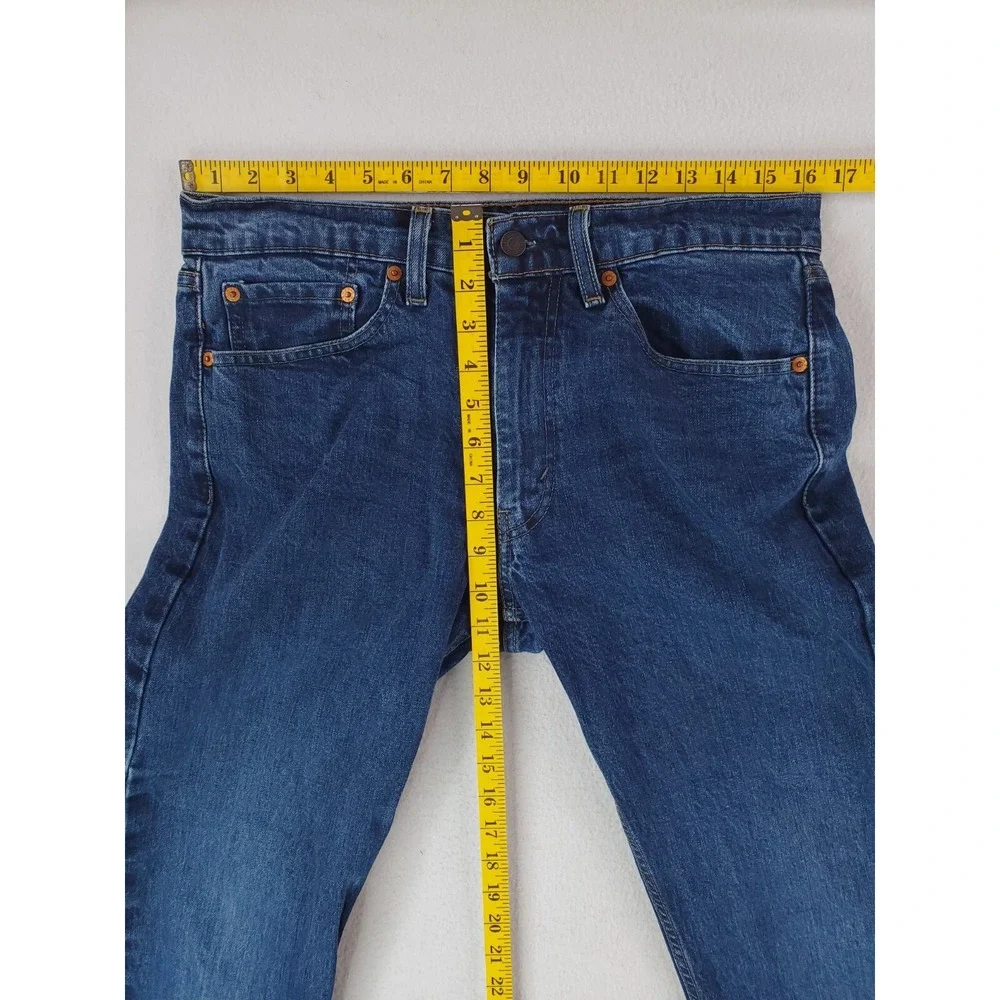 Levis 505 Jeans Mens 32x34 Blue Regular Straight Stretch Denim Pants Red Tab